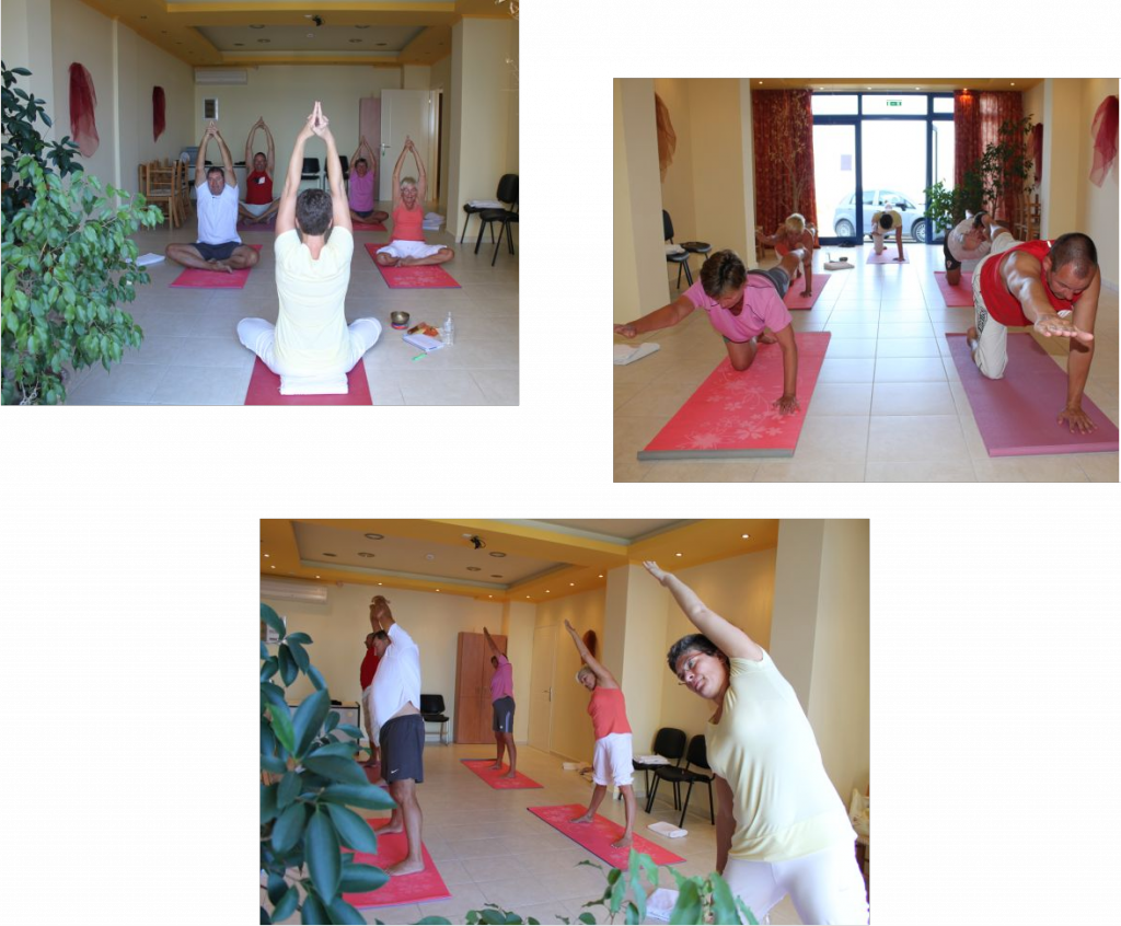 Fotos vom Yoga-Kurs in Kalamaki, Kreta, September 2011 Yoga-Kurs im Wellness-Bereich vom Haus Finikas, Kalamaki, Kreta 2011